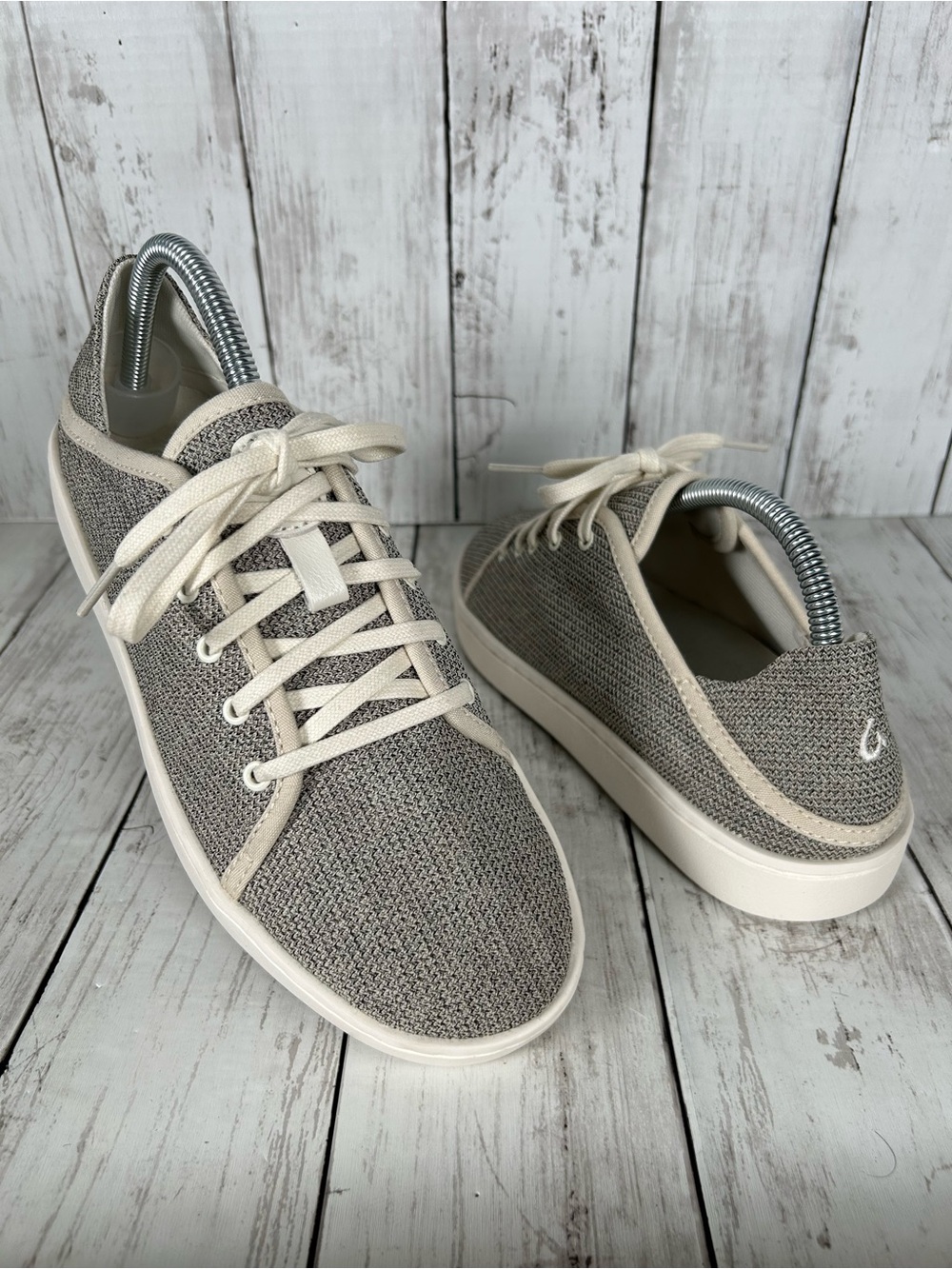 Olukai Pehuea Li Sneakers Women 8.5 Tapa/ White Sand NEW